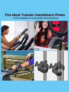 Universal Tablet Holder - Fitness Bike Phone Mount, Compatible With Fitness Bike Handlebars, Treadmills And Microphone Stands - Fits 4.7" To 13" Tablets And All Smartphones - Black - View 6