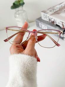 MELINDA MODA Women's Metal Fashion Eyeglasses Frame - Pink - View 1