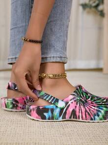 New Women Garden Shoes, Adjustable Loose Flat Slippers, Bedroom/Travel/Beach Slides, Backless Sandals - Multicolor - View 8