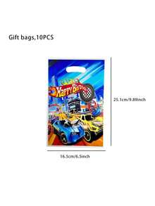 10 件/袋风车赛车主题派对礼品袋，塑料礼品袋，珠光礼品袋，蝴蝶图案糖果袋，圣诞节情人节 - 藍色 - 查看 7