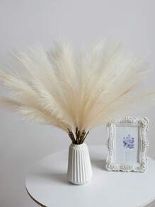 12/24pcs Artificial Reed Grass Boho Decor Faux Pampas Grass Large Tall Fluffy Artificial Fake Flower Bulrush Reed Grass For Vase Filler Farmhouse Home Kitchen Bohemian Decoration, Room, Wedding Party Decor (Black), Valentine Day, Gift Gifts Birthday Graduation