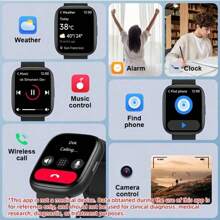 SIMSONLAB 1,83 Zoll HD Großbildschirm Smartwatch für Damen und Herren, 100+ Sportmodi, IP68 wasserdicht, 24-Stunden-Aufzeichnung, intelligenter Sprachassistent, individuelle Zifferblätter, Musiksteuerung, Fotosteuerung, Mobilfunkpositionierung