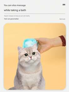 1pc Pet Essential Silicone Pet Bathing Brush, Dog & Cat Grooming Massage Brush, Multi-Functional Pet Bathing Cleaning Tool - Multicolor - View 11