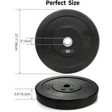 Rubber Weight Plate Set 2 Inch Bumper Weight Plates Durable Barbell Weights Set Dumbbell Plates For Training Weightlifting - 2x25KG - View 2