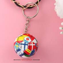 1 Stück WM Nationalflagge Mini Fußball Schlüsselanhänger, Sportgeschenk Rucksack für die Schule
