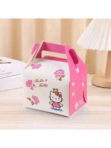 Sanrio 3pcs/5pcs/10pcs /20pcs SANRIO Hello Kitty Pink Paper Gift Boxes With "Hello Kitty" & Floral Design - Ideal For Candy, Cakes, & Party Favors At Birthdays, Festivals, & Celebrations, Hello Kitty Gifts
