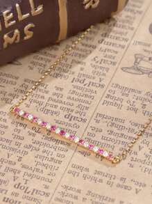 1pc S925 Sterling Silver Original Minimal Stylish Zirconia Stone Pendant Necklace, Vintage Elegant For Women, Suitable For Daily Wear And Holiday Gift