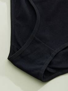 Calcinha de algodão com 6 peças, cintura média, cor sólida, feminina, estilo fada, confortável, doce, fofa, com letras do alfabeto, calcinha preta, básica, esportiva, lingerie feminina