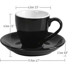 1 套陶瓷咖啡杯带碟，浓缩咖啡杯，80 毫升/2.7 盎司 返校 - 彩色 - 查看 13