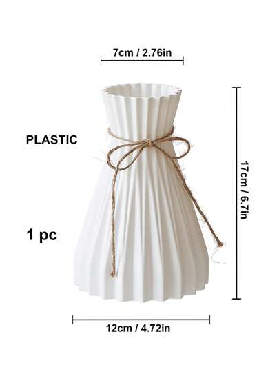 Moderne Plastic Vases European Flower Vase Tafel Centerpieces Flowers Pampas Grass Wedding Home ations Rattan Like Ceramic Look Unbreakable Simplicity Basket Arrangement Room Glass view 2