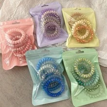 Serre-tête dégradé de couleurs sucrées comme des bonbons, série de couleurs, boucle de cheveux à cordon de téléphone pour femmes, haute élasticité et durabilité, sans laisser de trace en attachant les cheveux, bande élastique sans endommager la boucle de cheveux, convient pour la décoration de fête et les cadeaux de vacances. Rentrée scolaire