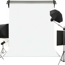 1 pieza Fondo fotográfico blanco puro, 59 x 39.3 pulgadas / 82.6 x 59 pulgadas - Elegante retrato y banner de fondo de estudio, tela de vinilo, ideal para cumpleaños y celebraciones en general, fondo de estudio fotográfico | Fondo blanco elegante | Tela ligera