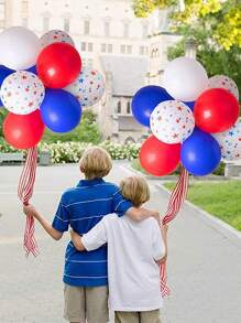 20 Red White Blue Balloons - 4th Of July Decorations Independence Day Patriotic Anniversary Balloons For Birthday Party Balloon Decorations 12 Inch