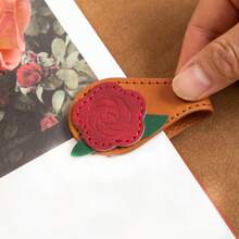 1 Pc Leather Bookmark, Classic Stitched Bookmark, Magnetic Bookmarks With Leather Rope, Page Markers Reading Non-Slip, Planner Accessories Supplies Rose & Coffee For Women, Men, Book Lovers, Readers, Teacher Appreciation Gifts, Birthday Presents,School Supplies,Back To School