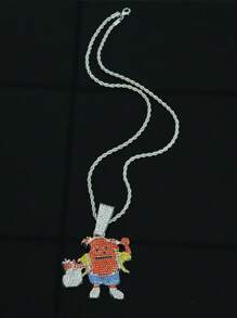 1pc Bling-Bling Hip-Hop Personalized Cartoon Expression Money Pendant Necklace, Fashionable And High-End Accessory For Both Men And Women