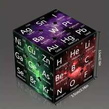 1pc Cheng Rong Periodic Table Element Cube Set, Educational Chemistry Learning Toy, Lab Material Series DIY Collection, Intermediate Skill Level, Cubic Plastic Cubes, Suitable For Teachers And Students, Ages 14+ - Multicolor - View 6