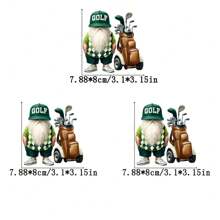 1/2/3pcs Golf Gnome Heat Transfer Patches, Durable Plastic, Washable & Ironable, Suitable For DIY T-Shirts, Sweatshirts, Jeans, Backpacks, Tote Bags, Pillows, Vintage Baseball Caps - Holiday Decoration Stickers
