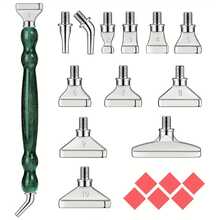 12 brocas de diamante douradas/prateadas/ouro rosa colorido + 1/3 canetas de plástico brilhantes em formato de cabaça + 6 cola vermelha + 1 caixa de plástico, kit de ferramentas para pintura diamante, com rosca - 12pcs cabeça de prata - Ver 18