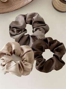 10pcs Set Retro Satin-Like Scrunchies, Soft Fabric, Elegant Simple Design, No Hair Damage, Suitable For Daily Use, Sports, Travel And Hairstyling (Option: 1/3/5/10PCS)Bathroom Decor Fall Decor Back To School Hair Accessories