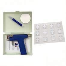 Set professionale per foratura orecchie, composto da 1 pistola per foratura orecchie e 24-98 paia di orecchini a perno, uno strumento sicuro e facile da usare per la foratura delle orecchie