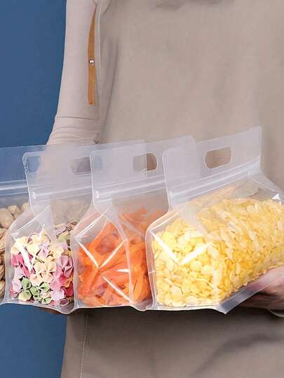 5/10 piezas Bolsas reutilizables de silicona para almacenamiento de alimentos, aptas para frutos secos, granos, verduras, frutas y aperitivos, bolsas de almacenamiento de cocina, bolsas para alimentos, bolsas de vacío para viajes, bolsas para mantener frescos en el refrigerador, bolsas de fiesta resellables, aptas para viajes y cocina en el hogar, bolsas de embalaje, bolsas de almacenamiento, bolsas transparentes, reutilizables