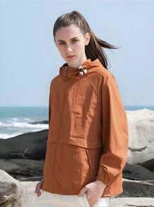 1 Pc Lightweight Sun Protective Outdoor Breathable Thin Skin Jacket For Men And Women, Suitable For Spring/Summer Beach, Fishing, Travel, Cycling, With Multiple Pockets