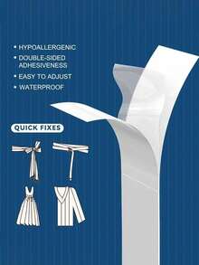 时尚双面胶带，适用于衣服，强力粘性透明身体胶带，亲肤透明胶带，36条装 - 白色 - 查看 5