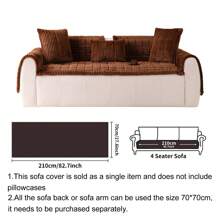 1pc Bohemian Style Sofa Cover, Quilted Thick Plush Fabric, Machine/Hand Washable, Non-Slip Pet Friendly Sofa Protector, Soft & Comfortable Polyester, Suitable For Living Room, Bedroom, Office Room Decor Home Decor Couch Cover Sofa Covers Living Room Decor