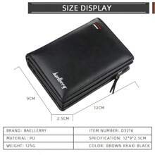 New Zipper Short Wallet Men's Multi-Card Fashion Vertical Mini Button Wallet Men's Card Bag Black Card Holders Waller Purse Men Anniversary Gift Gift For Men Gift For Men Gift For Men Gift For Men Gift For Men Gift For Men