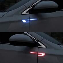 Car Shaped Door Decor Stickers, Reflective Warning Strips, Car Reflective Markings, Side Door Scratch Protection Stickers, Anti-Collision Stickers, Car Reflective Strips