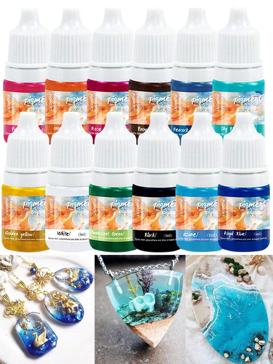 24 Colors Epoxy Resin Pigment Transparent UV Epoxy Resin Dye Liquid For ...