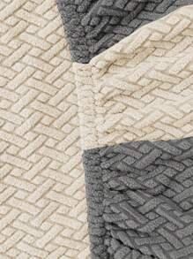 1pc Striped Patchwork Chair Cover, High Stretch Simple Dust-Proof Anti-Fouling Anti-Cat Claw Chair Slipcover, Suitable For Study Room Chair, Autumn Decor, Room Decor, Back To School, School Supplies