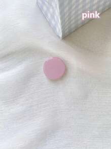 1pc Solid Color Expandable Mobile Phone Stand, Cute Transparent Phone Holder, Foldable Phone Stand With Transparent Base, Phone Accessories In Dopamine Colors Compatible With IPhone, Android Phone, Gift For Birthday, Family, Friends Push-Pull Phone Grip