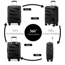 Suitcase 14 20 24 28 Inch Cabin Carry On Check In Lightweight PP Hard Shell Travel Luggage Set TSA Lock Spinner Wheels Single Holiday Business Family - Black - View 5