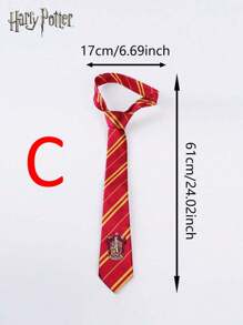 Harry Potter Corbata de 1/4 piezas con licencia oficial de Harry Potter, estilo de la escuela Hogwarts Gryffindor, Slytherin, Ravenclaw, Hufflepuff, con nudo manual, insignia a rayas, moda de punto, accesorios de la película, estilo universitario británico, decoraciones de escritorio, regalo de cumpleaños, Navidad, Halloween para fanáticos de Harry y amigos y familiares