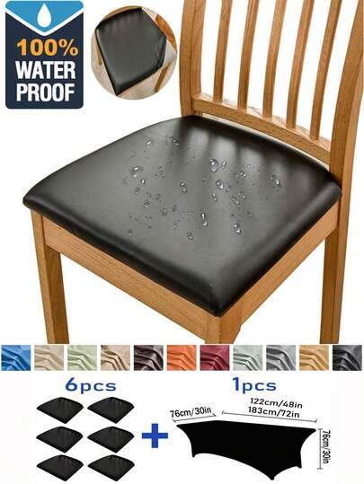 (Limited Time Offer) 1 PU Leather Chair Cover, 100% Waterproof/Oil-Proof, With Removable Padding, Suitable For Chairs And Stools, Suitable For All Seasons, For Outdoor Use, Restaurants, Kitchens, Hotels, Weddings, Banquets, Picnics, Gardens, And Home Decor. Perfect For Halloween, Christmas, Easter, Thanksgiving, Eid, Birthday Parties, Cocktail Parties, And Chair Decoration For All Important Occasions.