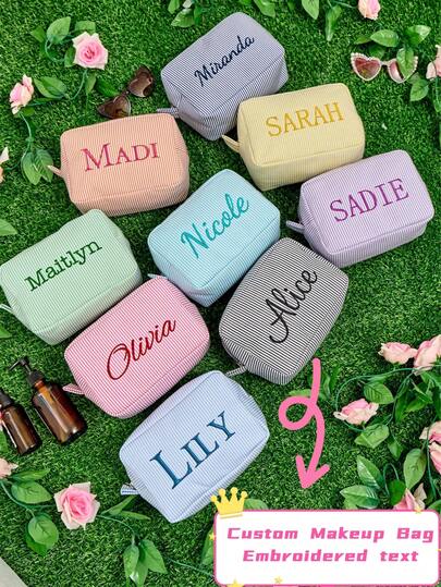 맞춤형 메이크업 가방, 브라이덜 샤워 선물, 개인화된 신부 들러리 선물, 결혼 선물, 여행용 세면도구 가방, 화장품 가방, 그녀를 위한 생일 선물, 개인화된 화장품 가방, 모노그램 세면도구 가방 레저, 기본, 캐주얼, 소프트, 독특한, 맞춤형, 개인화된, 맞춤형, 그녀, 여자 친구, 그녀, 남자 친구, 친구, 시크한 가을, 크리스마스 뷰티 액세서리를 위한 이상적인 선물
