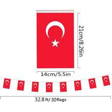 Turkey Flag, (Hand Waved Flag) Turkey Mini Flag, Holiday Event Flag Conference Room . Classroom . Garden . Holiday Grand Opening Bar Sports Club Decoration (Turkey)