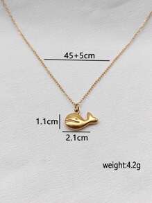 Colar com pingente de elemento oceano banhado a ouro e aço inoxidável, design minimalista elegante, versátil para uso diário, praia, presentes, casais