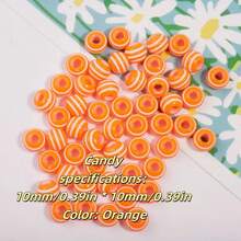 10pcs/20pcs/50pcs/100pcs/200pcs Minimalist Cute 8mm/10mm/12mm/16mm Acrylic Rainbow Lollipop Round Beads, DIY Jewelry Pendants Assorted Colors - 10mm Lollipop - View 22