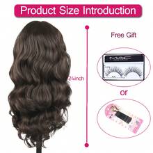V Part Wig Body Wave Wigs Brown Synthetic Wig Glueless Half Wigs For Women, 24 Inch V Part Wig No Leave Out V Shape Wig Clip In Thin Part Wig - 4# - 查看 5