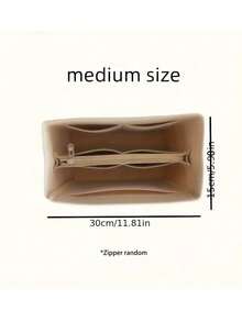 Casual Style Felt Handbag Organizer Insert With Zipper, Multifunctional Portable Divider Pouch, Foldable Inner Purse Storage And Compartment Divider, Multi-Bag Compatible With Spacious Cosmetic Storage, Lightweight Travel And Casual Style Bag Accessories