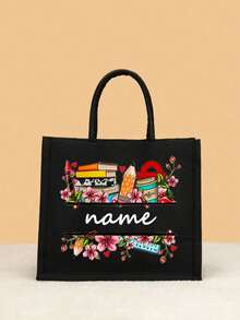 Torba typu tote z nadrukiem i zestaw kosmetyczki, damska lniana torba o dużej pojemności, torba na zakupy, przenośna, codzienna torba do przechowywania, odpowiednia na codzienne wyjścia, wakacje na plaży, torba na zakupy o dużej pojemności, bardzo odpowiednia do szkoły, urodzin, uniwersytetu, pracy, biznesu, dojazdów do pracy, na zewnątrz, w podróży, na wakacje i inne okazje, wielofunkcyjna, duża pojemność, wielofunkcyjna, kolorowa, słodka, prosta, zabawna, kawaii, Y2K, minimalistyczna, dojazdy do pracy, swobodny biznes, podstawowy styl, dostosowywanie, spersonalizowana, niepowtarzalna, spersonalizowana personalizacja, idealny prezent dla niego, idealny prezent dla niej, idealny prezent dla rodziny, przyjaciół, dziewczyny, odpowiednia na rocznice, urodziny, święta/wakacje, na zewnątrz/wyjścia/podróże/piesze wędrówki/stadion/sport/wspinaczkę górską, do biznesu/dojazdów do pracy/pracy/biura i inne okazje.