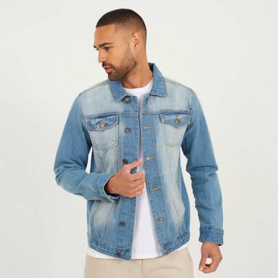 brave soul Jeanjacke mit Bleicheffekt, Casual Jeans