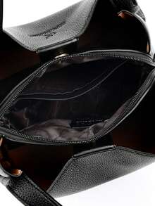 高品质软皮手提包女士休闲单肩托特包奢华设计师女士大容量钱包包A款主打热卖 - 黑色 - 查看 7