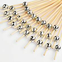 100/50/20pcs Cocktail Decoration Picks, 4.7 Inch Bamboo Cocktail Skewers, Suitable For Desserts, Cakes, Sandwiches, Cooked Meats, Fruit Sushi Decoration, For Birthday, Wedding, Graduation Cocktail Party, Outdoor Beach Pool Party, Carnival, And Daily Home Use