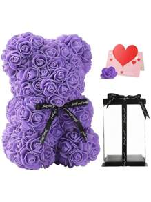 1 Set Eternal Rose Teddy Bear Gift Box, Cute & Romantic Holiday Gift, Suitable For Mother's Day, Valentine's Day, Birthday Party