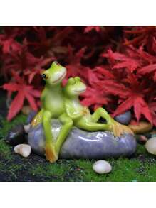 1 Stück Harz Froschpaar, grüne Frosch Miniatur Skulptur, Tiermodell, Fee Garten Mini Moos Landschaft, DIY Gartendekoration, Heimdekoration Accessoires, Party Dekoration, Dekoration, Muttertagsgeschenke, Geschenke