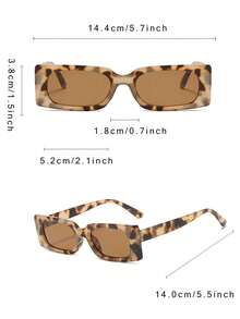 6 件女士小方框可爱浅黄粉绿眼镜套装，时尚适合学校旅行，适合夏季海滩度假、户外、旅行