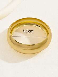 1 件/套厚实亮面手镯，欧美风格，适合送礼，女士夏季派对和舞会 - 金黃色 - 查看 5